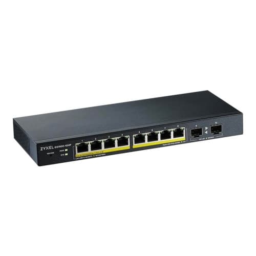 Zyxel GS1900-10HP - switch - 8 portar - smart Svart