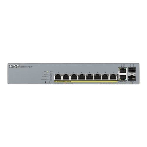 Zyxel GS1350-12HP - switch - 8 portar - smart - rackmonterbar Grå