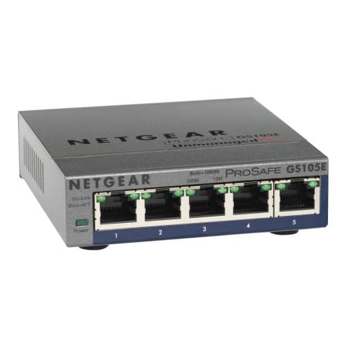 NETGEAR Plus GS105Ev2 - switch - 5 portar - Administrerad Grå