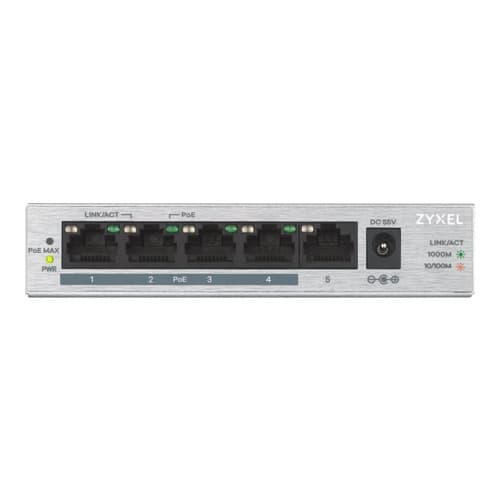 Zyxel GS1005HP - switch - 5 portar - ohanterad Silver