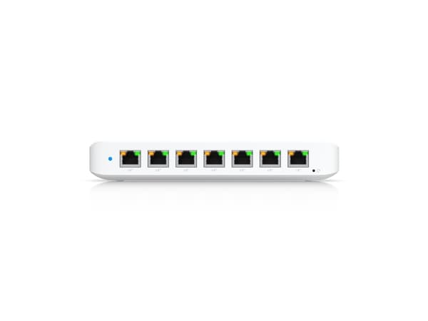 Ubiquiti UniFi Switch Ultra 210W - Switch - Administrerad - 7 x 10/100/1000 (PoE+) + 1 x 10/100/1000 (PoE++) - skrivbordsmodell, väggmonterbar - PoE+