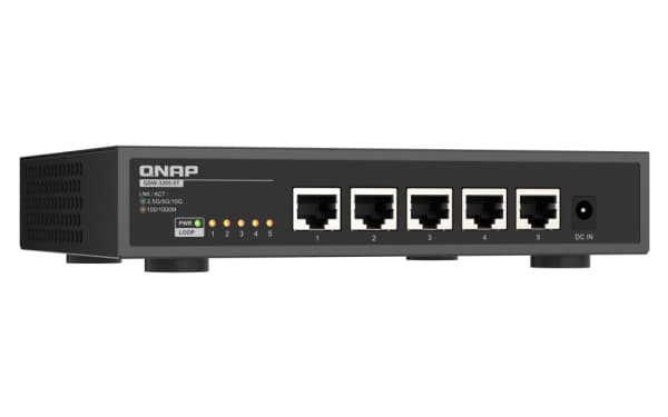 QNAP QSW-3205-5T - Switch - ohanterad - 5 x 100/1000/2.5G/5G/10GBase-T - skrivbordsmodell