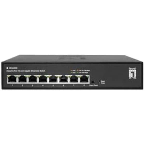 Switch - NIVÅETT - GES-2208 - 8 portar - Gigabit - IGMP Snooping filtrering - VLAN 802.1Q Svart