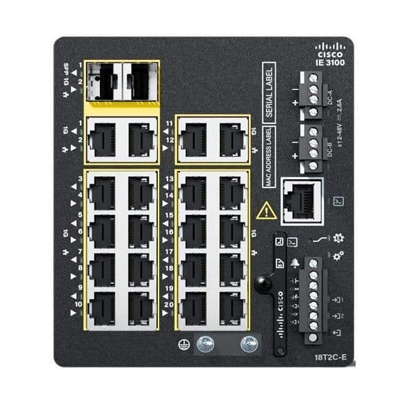Hantera switch - Cisco - Catalyst IE3100 - 18 Portar GE - L2/L3 - Gigabit Ethernet Svart