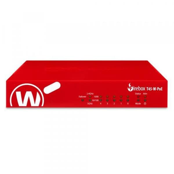 Brandvägg och säkerhet WatchGuard Firebox T45-W-PoE med 3-årig Grundläggande Säkerhetspaket (WGT48033-EU)