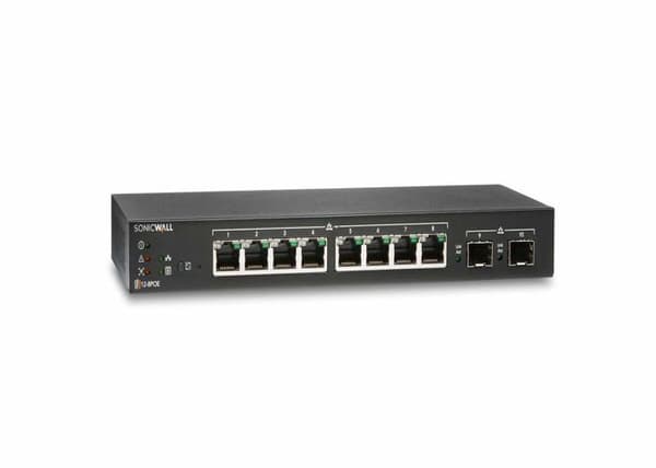 Switch - SonicWall - SWS12-8POE - POE - 8 portar - Stöd 1 år