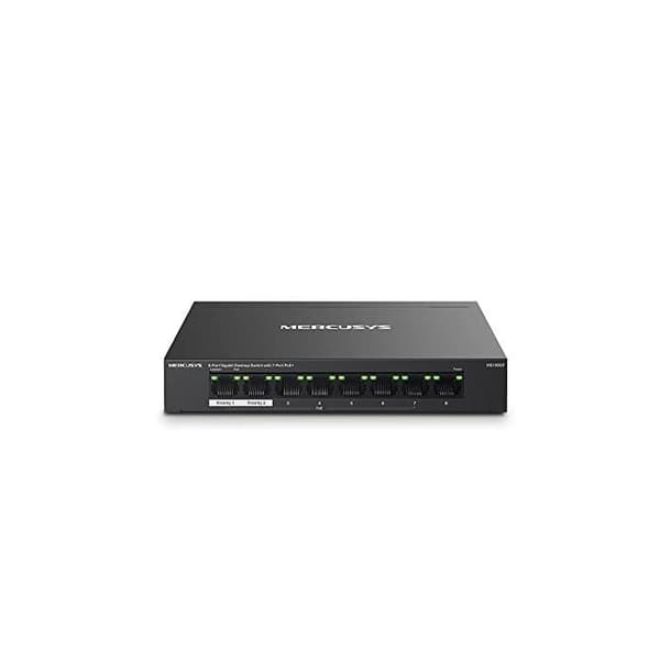 Switch - MERCUSYS - MS108GP - 8 portar - Gigabit Ethernet - Power over Ethernet (PoE) Svart