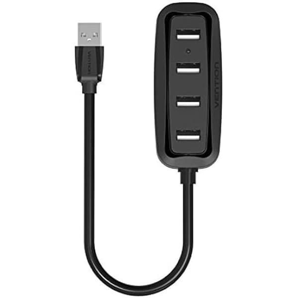 USB 2.0-hubb - VENTION - 4 portar - Svart - 0,15 m - Snabb anslutning