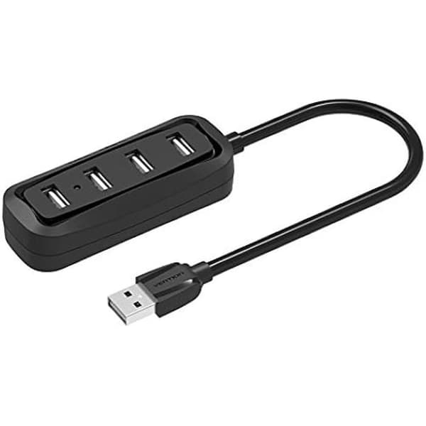 USB 2.0-hubb - VENTION - 4 portar - Svart - 0,15 m - Snabb anslutning