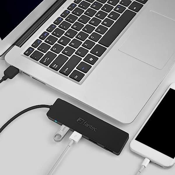 USB-hubb - FANTEC - UMP-4U31-C - 4 USB 3.0-portar - Windows, Mac, Linux-kompatibel - Status LED