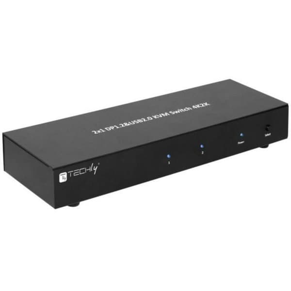 TECHly IDATA-DP-KVM2 IDATA-DP-KVM2 DisplayPort nätverksswitch 2 Display-Port-portar 3840 x 2160 pixlar 1 st(s)