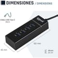 Miniatyrbild 2 av 2: USB-hubb - IGGUAL - 4 USB 3.0-portar - Hastighet 5 Gbit/s - Färg Svart - Typ USB-A