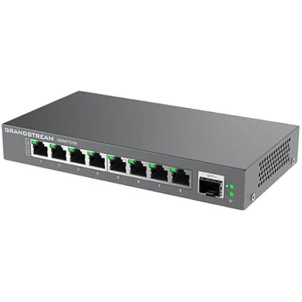 Ohanterad switch - GRANDSTREAM - GWN7701M - 8 portar 2,5 GbE RJ45 - 1 port SFP+ - Metallhölje