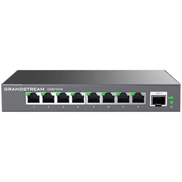 Ohanterad switch - GRANDSTREAM - GWN7701M - 8 portar 2,5 GbE RJ45 - 1 port SFP+ - Metallhölje