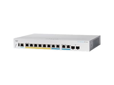 Cisco Business 350 Series CBS350-8MGP-2X - Switch - L3 - Styrt - 6 x 10/100/1000 (PoE+) + 2 x 2.5GBase-T (PoE+) + 2 x combo 10 Gigabit SFP+/RJ-45 - r