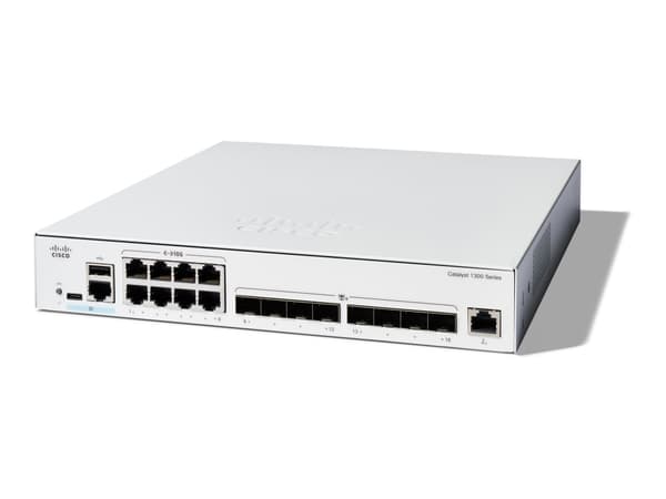 Cisco Catalyst 1300-16XTS - Switch - L3 - smart - 8 x 10GBase-T + 8 x 10 Gigabit SFP+ - rackmonterbar - återanvänd