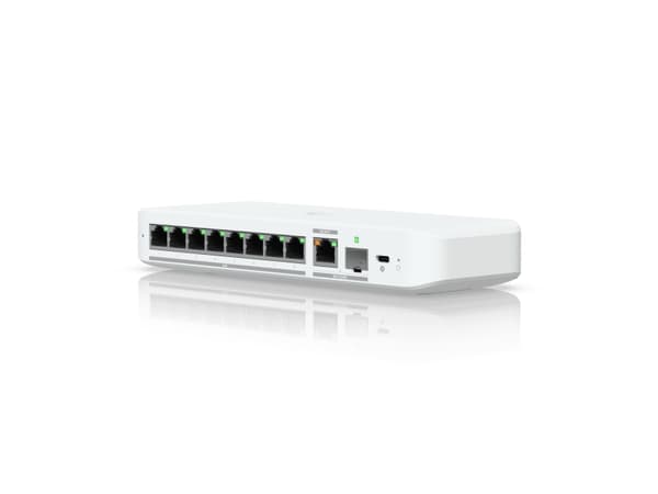 Ubiquiti UniFi Flex 2.5G - Switch - Administrerad - 8 x 2.5GBase-T + 1 x 10Gb Ethernet + 1 x 10Gb Ethernet SFP+ - skrivbordsmodell, väggmonterbar, DI
