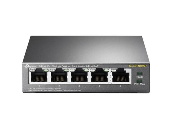TP-Link TL-SF1005P, Hallitsematon, Fast Ethernet (10/100), Täysin kaksipuolinen, Power over Ethernet -tuki