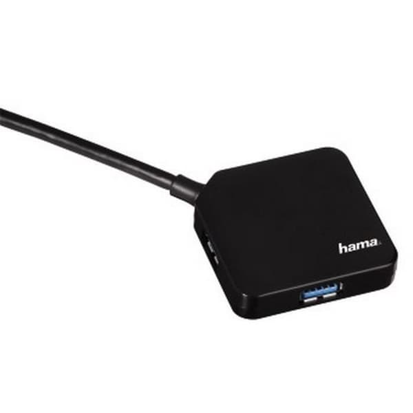 HAMA USB 3.0-hubb, 1:4, bussdriven, svart