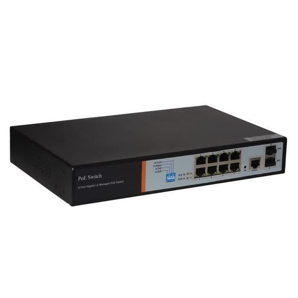 NätverkSwitch - LINK - LKSW8L2 - 8 Gigabit POE portar - 2 SFP portar - 150 W