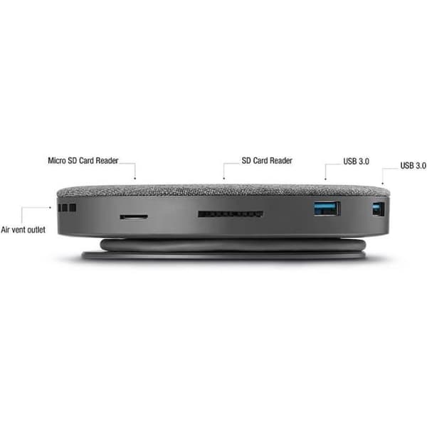 USB C-hubb - AIINO ITALIENSKA IDÉER - AirHub - 11 i 1 - Trådlös Qi-laddare - 10 extra portar