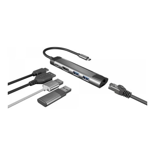 Natec Fowler GO - dockningsstation - USB-C - HDMI - 1GbE