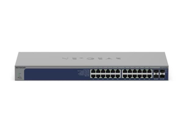 NETGEAR S3600 Series XS724TM - Switch - 2+/L3 Lite - smart - 24 x 10/25 Gigabit Ethernet + 4 x 1 Gigabit / 10 Gigabit SFP+ - stasjonær, rackmonterbar