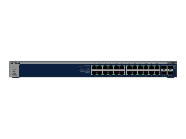 NETGEAR S3600 Series XS724TM - Switch - 2+/L3 Lite - smart - 24 x 10/25 Gigabit Ethernet + 4 x 1 Gigabit / 10 Gigabit SFP+ - stasjonær, rackmonterbar