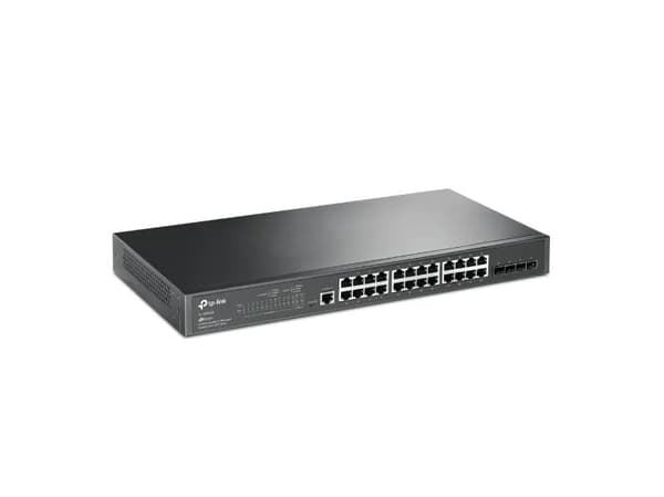 TP-Link Omada SG3428, Håndtert, L2/L3, Gigabit Ethernet (10/100/1000), Rack-montering, 1U Sort