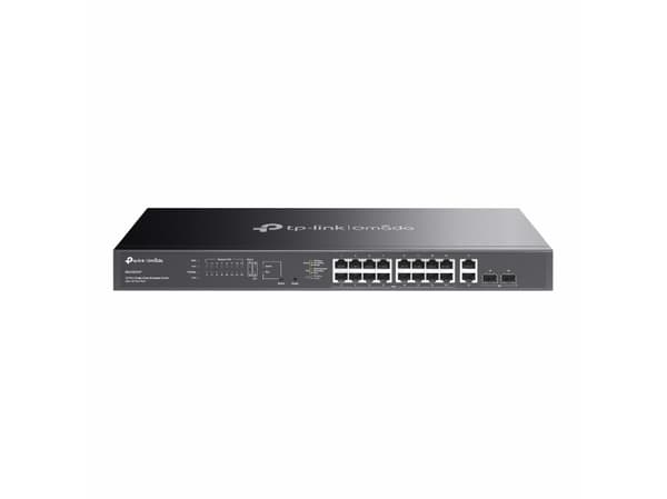 TP-Link Omada ES220GMP, hanterad, L2, Gigabit Ethernet (10/100/1000), Strömförsörjning via Ethernet (PoE) stöd, Rackmontering Svart