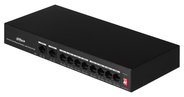 Dahua Technology PoE DH-PFS3010-8ET-65 nätverksswitch Fast Ethernet (10/100) Power over Ethernet (PoE) Svart