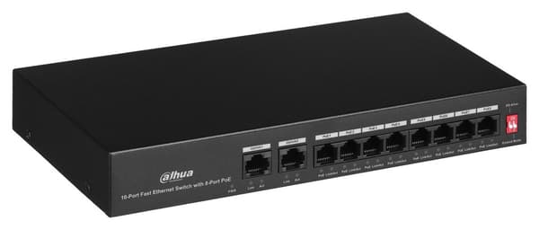 Dahua Technology PoE DH-PFS3010-8ET-65 nätverksswitch Fast Ethernet (10/100) Power over Ethernet (PoE) Svart Svart