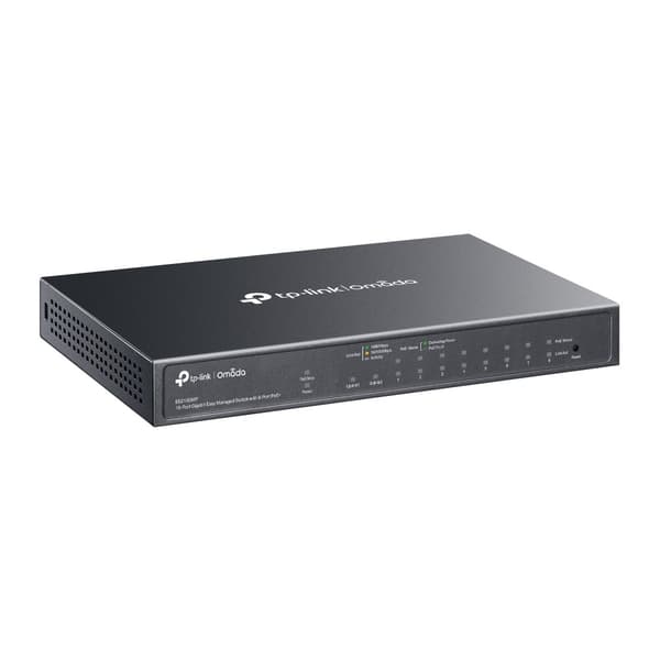 TP-Link Omada ES210GMP nätverksswitch Managed Gigabit Ethernet (10/100/1000) Power over Ethernet (PoE) Svart