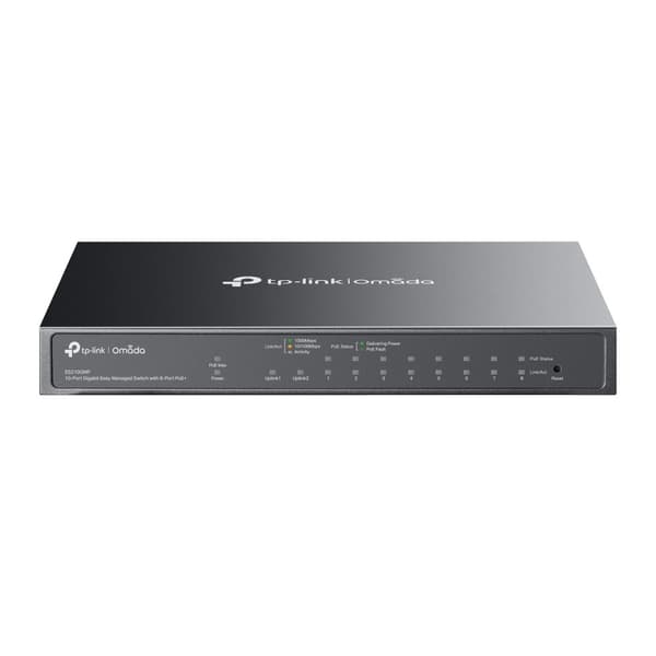 TP-Link Omada ES210GMP nätverksswitch Managed Gigabit Ethernet (10/100/1000) Power over Ethernet (PoE) Svart Svart