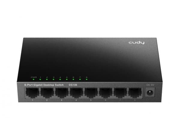 Cudy GS108 Network Switch Gigabit Ethernet (10/100/1000) Svart (GS108) Sort