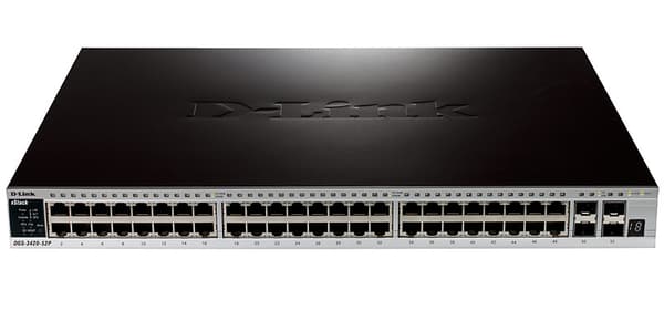 D-LINK 48-port poe 10/100/1000MBPS L2 DGS-3420-52P Svart