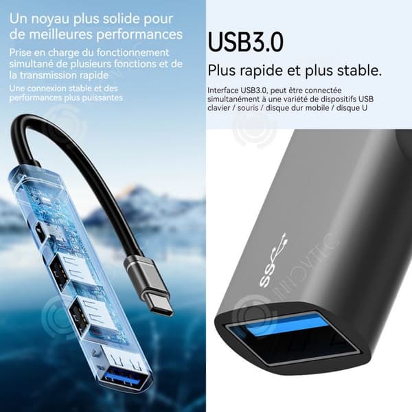 INN 4 i 1 dockningsstation Multi-Interface Hub Laddning Type-C USB3.0 Kompatibel med flera enheter Type-C Adapter Usb Hub