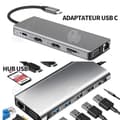 Miniatyrbild 4 av 4: INN USB C Hub Dockningsstation 12 i 1-adapter med Dual 4K-HDMI VGA USB 3.0 USB 2.0 PD Ethernet RJ45-port SD/TF-kortläsning