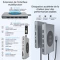 Miniatyrbild 2 av 4: INN® 14-i-1 4K 5Gbps USB3.0 typ C hub USB dubbel HDMI trådlös laddning dubbel läge för samma delade skärm