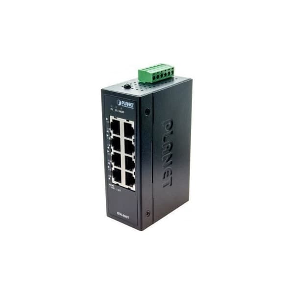 Industriell switch - Planet - ISW-800T - 8 portar - 10/100 Mbps - Temperatur -40/+75° Blå