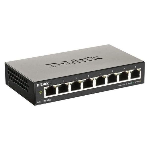 D-LINK DGS 1100-08V2 - Switch - intelligent - 8 x 10/100/1000 - Desktop - AC 100/240 V