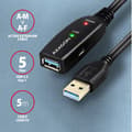 Miniatyrbild 3 av 3: USB-kabel - AXAGON - ADR-305 - Aktiv - 5m - USB 3.2 Gen 1