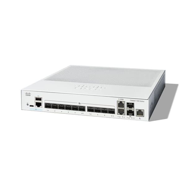 Switch - CISCO - Catalyst 1300 - 12 portar - 10GE SFP+ - 2 delade upplänkar Grå