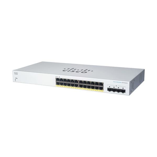 Switch - Cisco - CBS220-24T-4G - 24 RJ-45 portar - 4x1G SFP - Hanterad L2 Vit