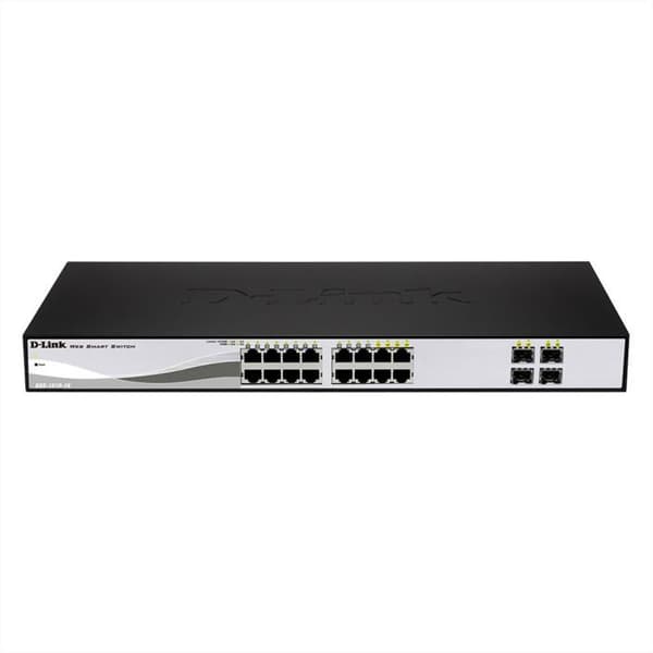 Fristående DLINK-switch - D-Link Smart 16p Giga - 16 RJ-45 LAN-portar 10/100/1000 Mbps - Intelligent hantering
