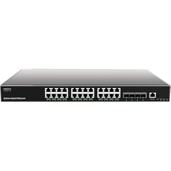 Hanterbar switch - GRANDSTREAM - GWN7813 - Layer 3 - 24x GbE RJ45 - 4x SFP+ - Redundant PSU som tillval Grå