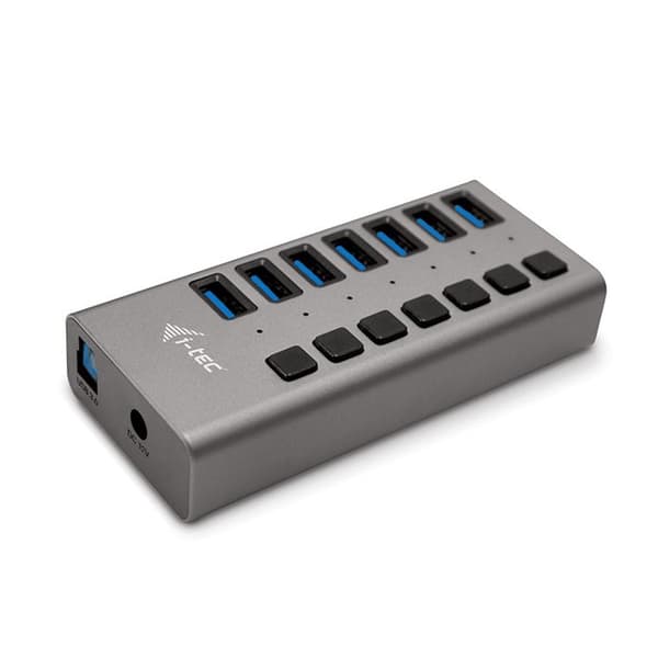 Laddningshubbar - i-tec - 7 USB 3.0-portar - Plug &amp; Play - Standard USB-laddning Grå