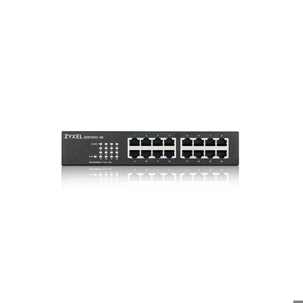 Gigabit-switch - Zyxel - GS1100-16 - 16 portar - Energibesparing - Tyst