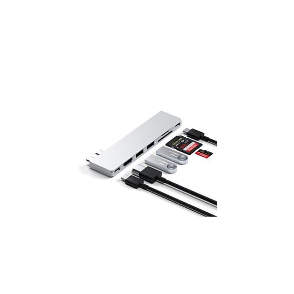 SATECHI USB C HUB MULTIPORT ADAPTER PRO SLIM, 7 I 1 DONGLE FÖR MACBO