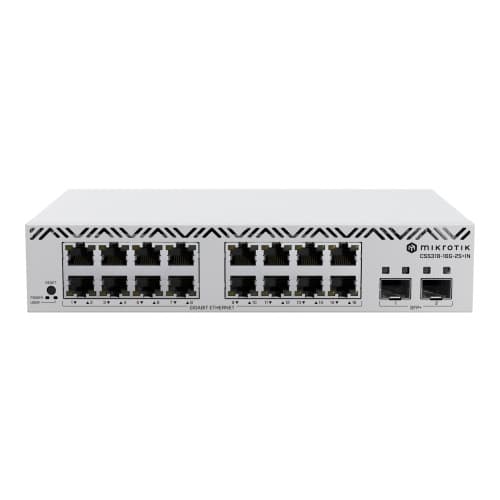 MikroTik CSS318-16G-2S+IN - switch - 18 portar - smart - rackmonterbar